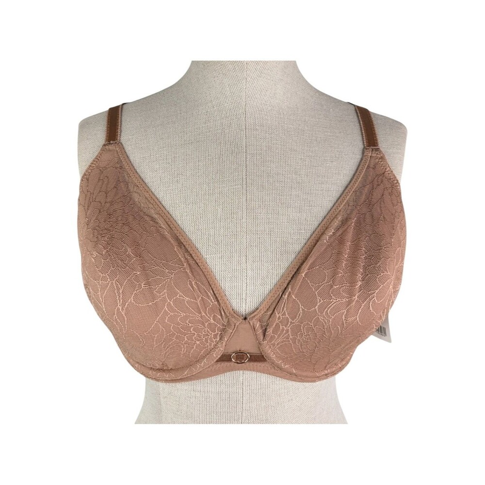 NWT Chantelle Belle Lightweight Plunge Bra sz 34DD * Coffee Latte Nude Beige Tan